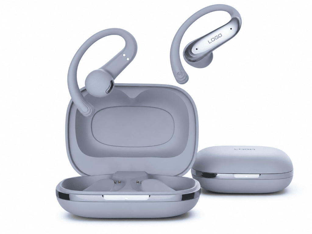 Light Blue Earhook Wireless Earbuds