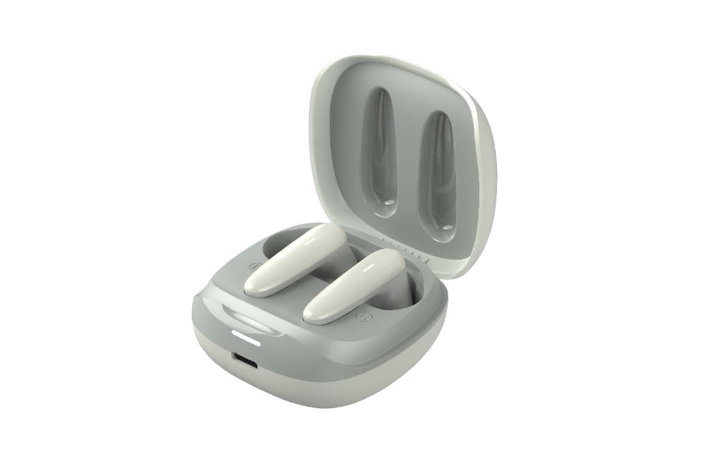 Light Gray Mini Wireless Earbuds