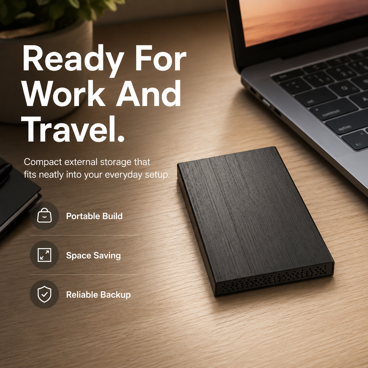 Brushed Metal Portable Hard Drive