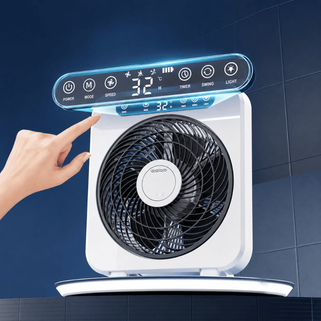 Smart Display Rechargeable Desk Fan