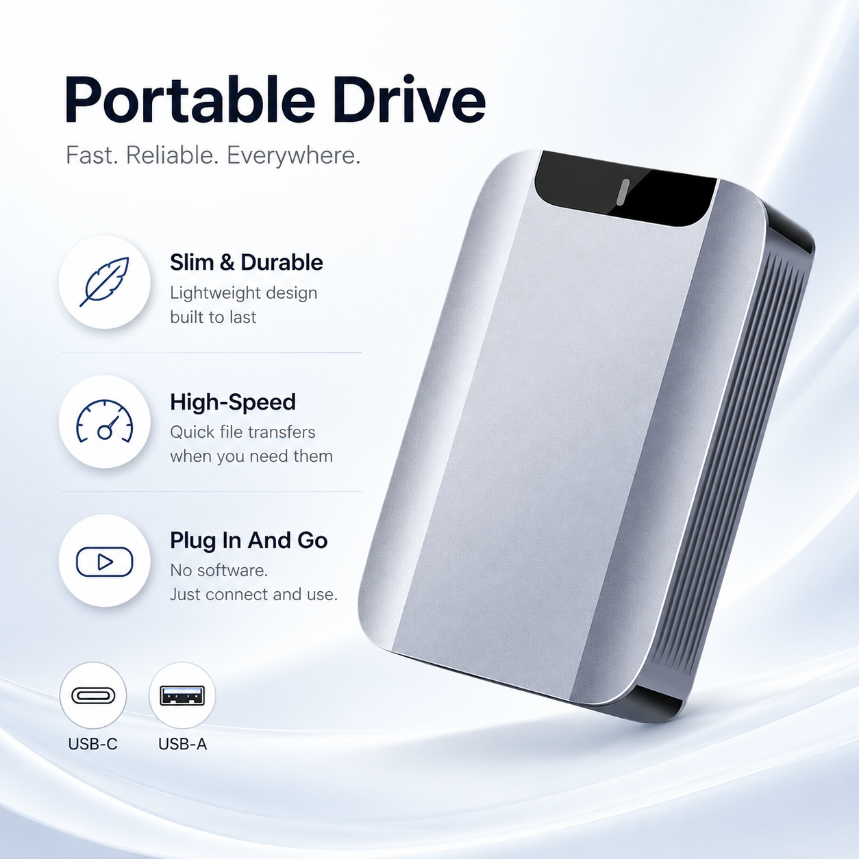 USB-C Portable External Hard Drive